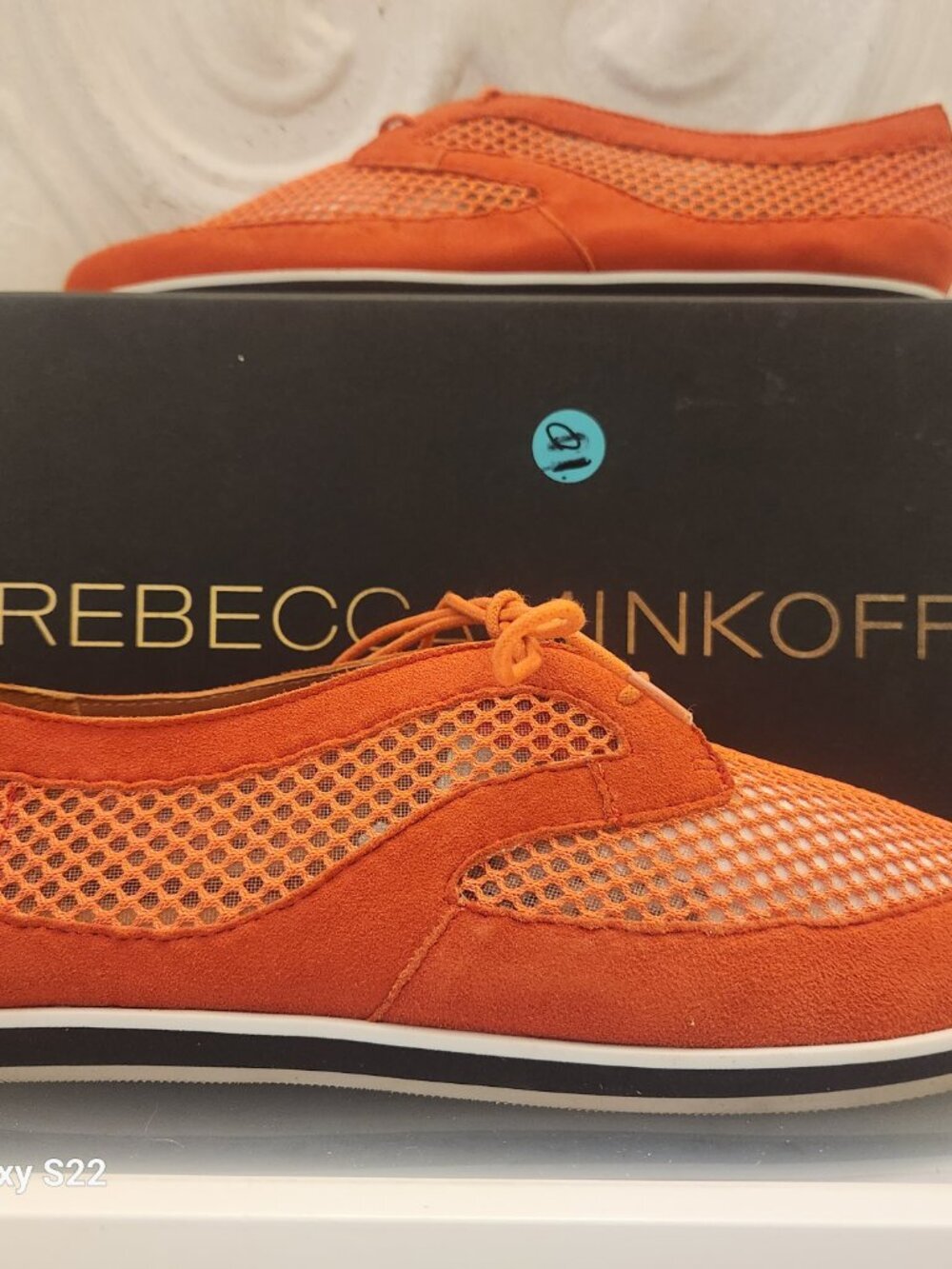 Rebecca Minkoff "Sylvie" Hot Orange Mesh Kid Suede Sneakers. NIB. Size 9.5
